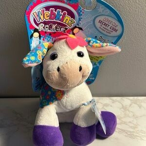 Ganz Webkinz Rockerz Peace Love Music Cow Plush New With Unused Code